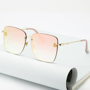 Oversize Rimless Square Bee Sunglasses