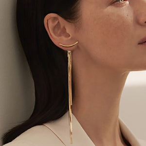 Vintage Glossy Arc Drop Earrings