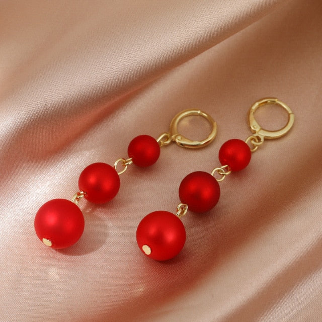 Vintage Glossy Arc Drop Earrings