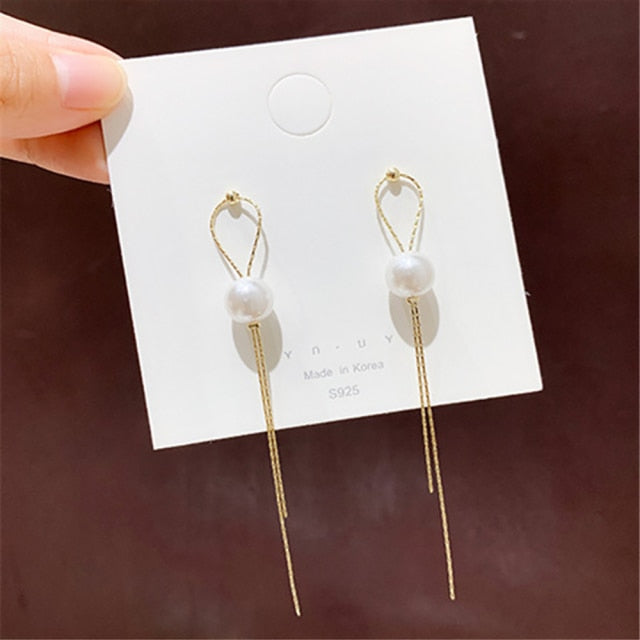 Vintage Glossy Arc Drop Earrings